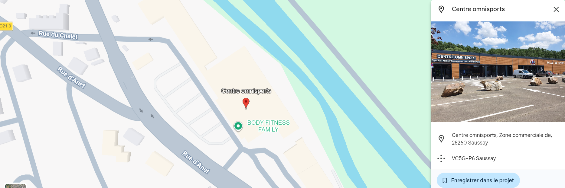 Carte vers l'adresse